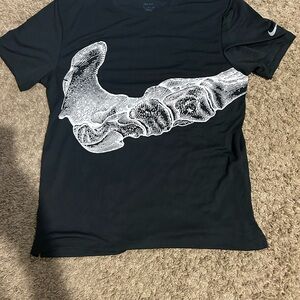 Black Nike Graphic T-Shirt with White Design